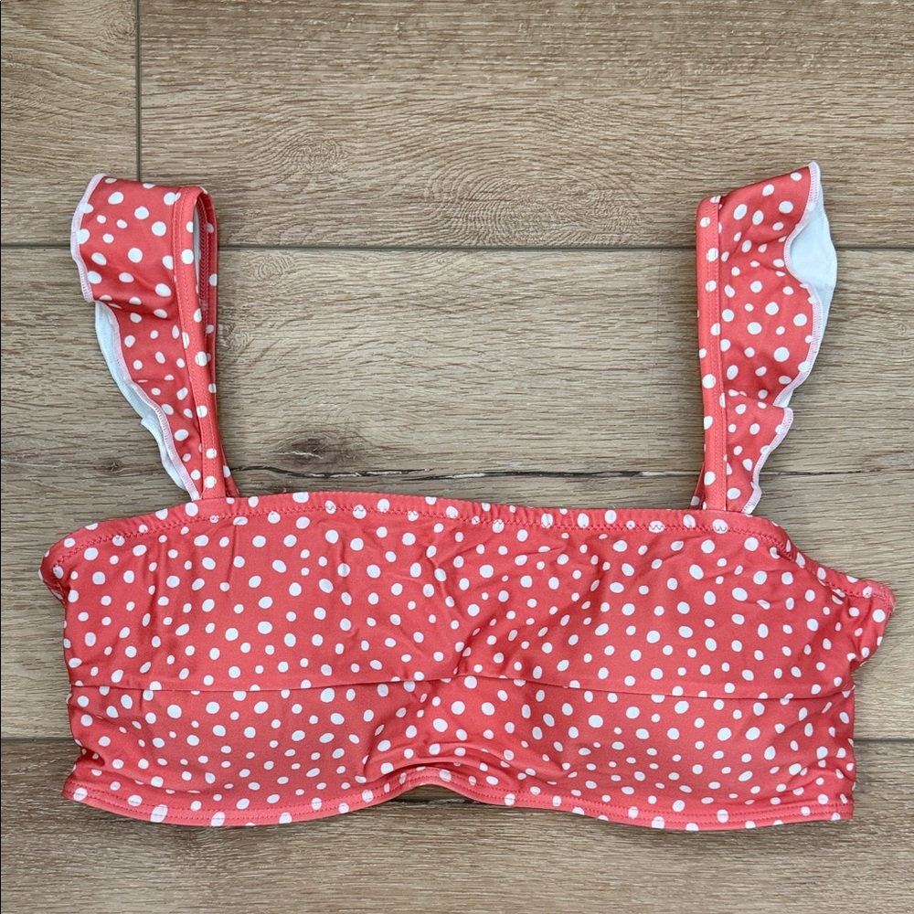 Summersalt Ruffle Oasis Bikini Top in Coral Dot